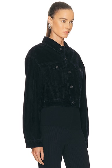 Agolde Buttoned Flap-pocket Jacket In Blue