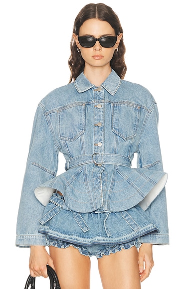 Aknvas Alex Peplum Jacket In Blue