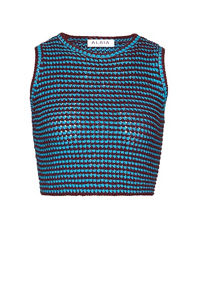 ALAÏA Crop Crochet Tank Top