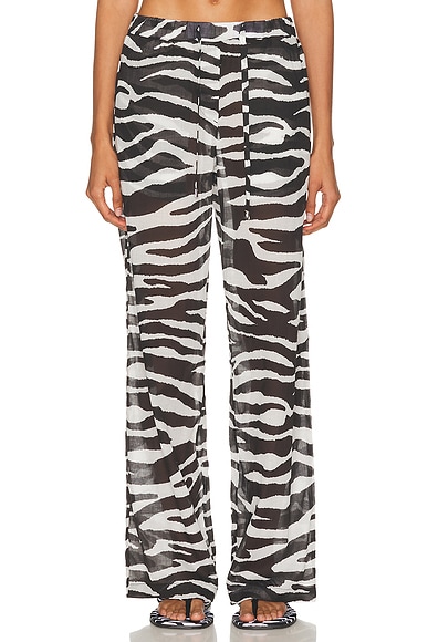 Zebra Printed Long Pant