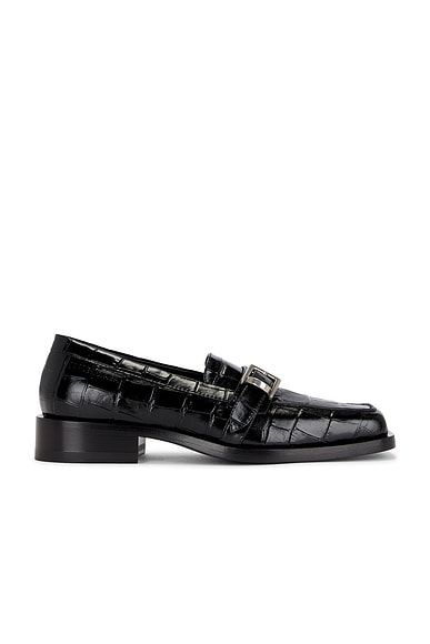 Balenciaga Square-toe Loafers In Black