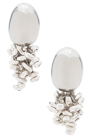 Brandon Maxwell Irregular Shape Stud Earrings In Silver