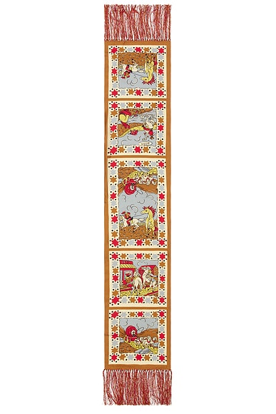 Bode Cowboy Comic Scarf In Multi