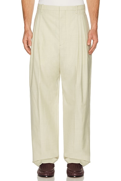 Wool Cotton Melange Gabardine Trousers