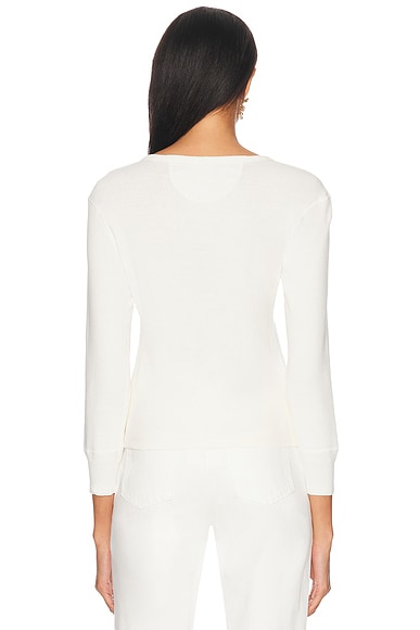 Chloé Long Sleeve Polo Top In White