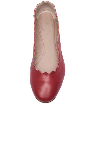 CHLOÉ Leather Scalloped Flats In Royal Red