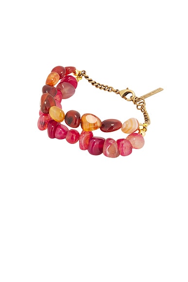 Dries Van Noten Handmade Combination Of Natural Stones Bracelet In Rose