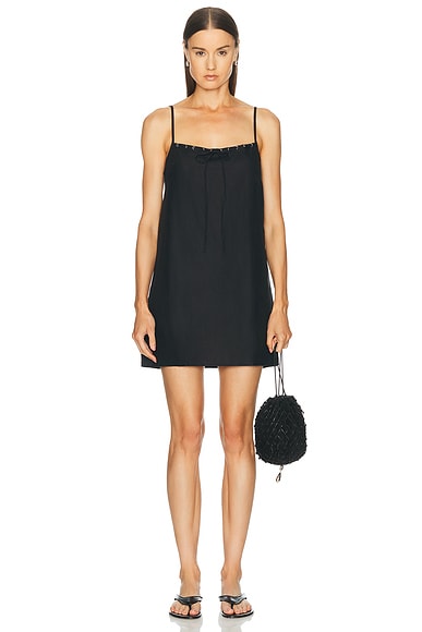 Deiji Studios Weave Mini Dress In Black