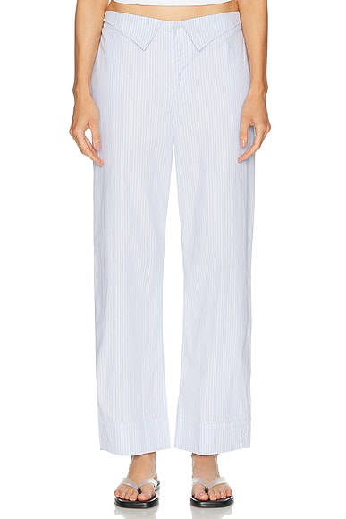 Deiji Studios Collar Point Pant In Mist Stripe