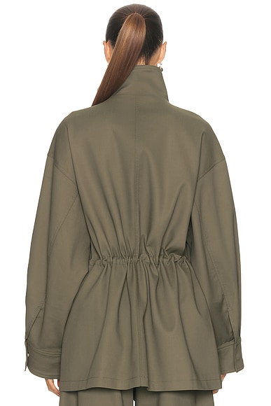 Eaves Mai Compact Suiting Parka Jacket In Green