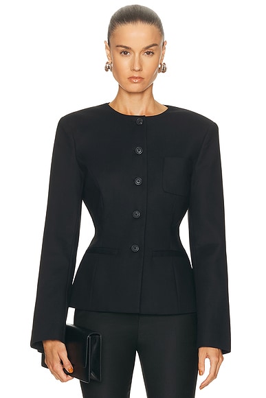 Eaves Mai Compact Suiting Blazer In Black