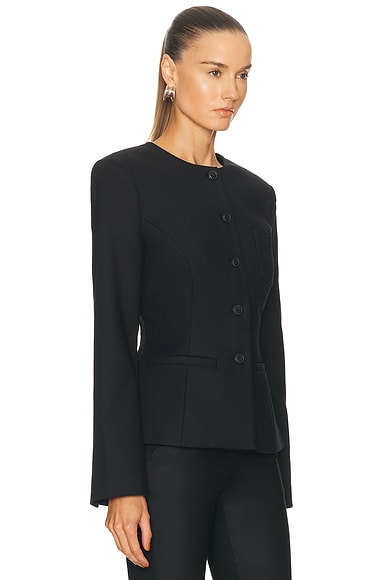 Eaves Mai Compact Suiting Blazer In Black