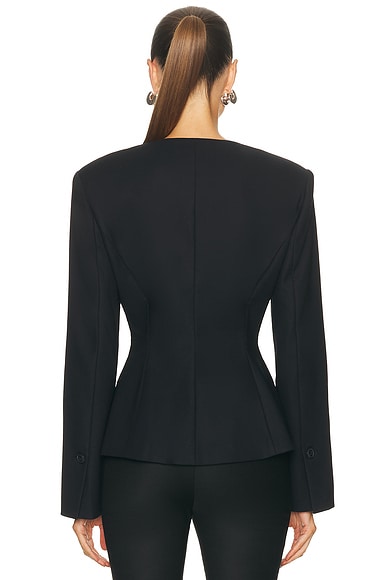Eaves Mai Compact Suiting Blazer In Black