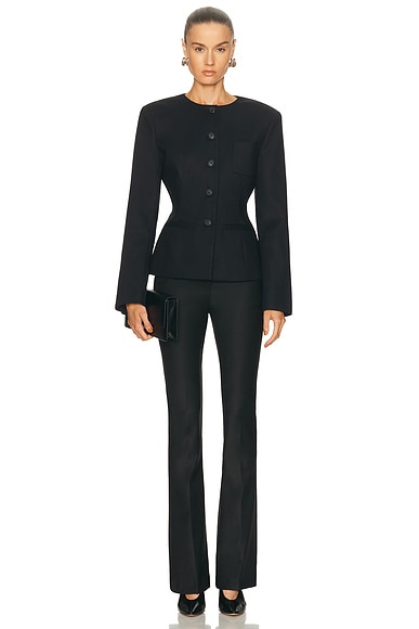 Eaves Mai Compact Suiting Blazer In Black