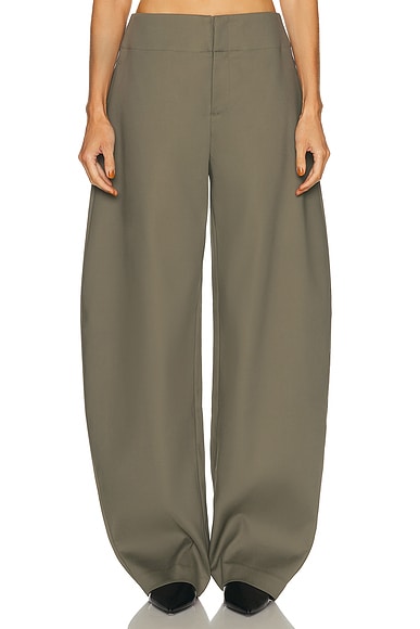 Eaves Mai Sculptural Compact Suiting Pant In Gray