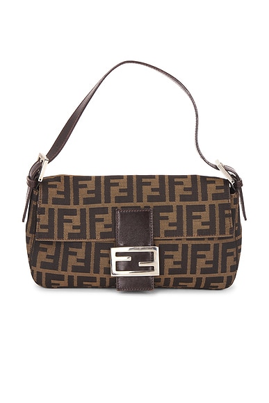 FWRD Renew Fendi Zucca Baguette Shoulder Bag