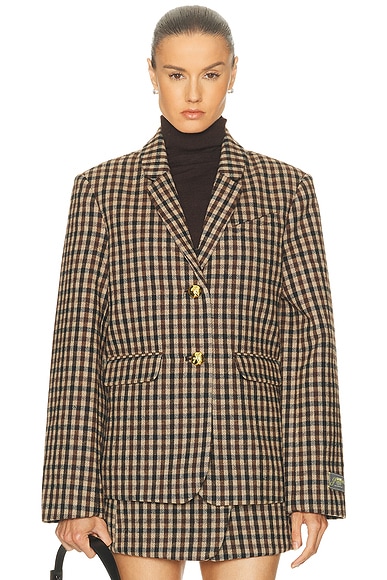 Check Wool Blazer