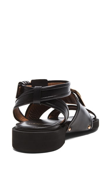 GIVENCHY Viktor Buckle Calfskin Leather Sandals In Black