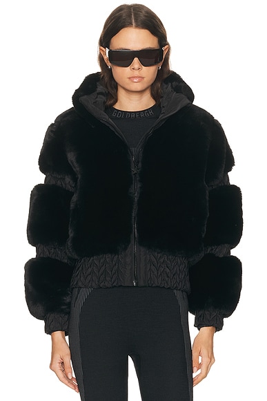 Goldbergh Furry Ski Jacket In Black