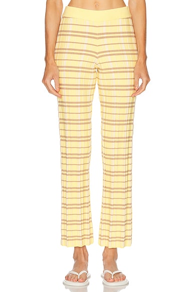 Guest In Residence Plaid Flare Pant In Yellow