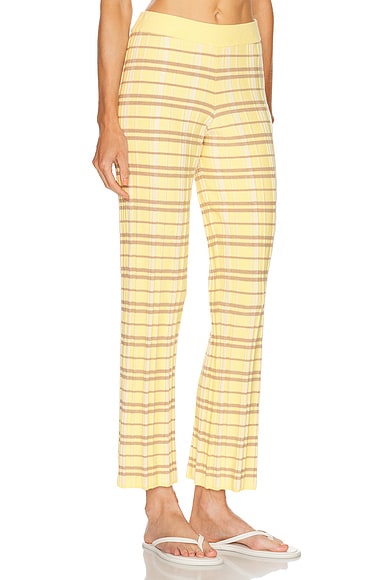 Guest In Residence Plaid Flare Pant In Yellow