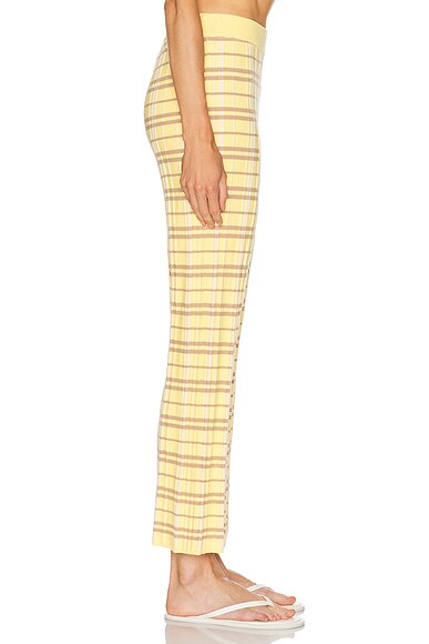 Guest In Residence Plaid Flare Pant In Yellow