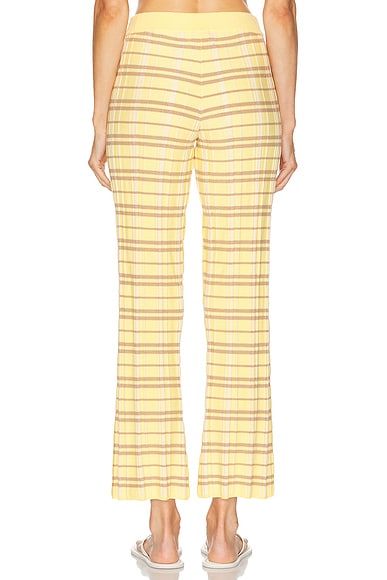 Guest In Residence Plaid Flare Pant In Yellow