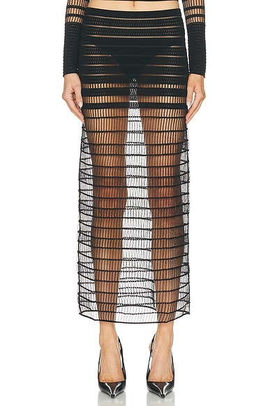 Haelo Veiled Maxi Skirt In Black