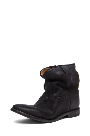 ISABEL MARANT Crisi Calfskin Velvet Boots In Black