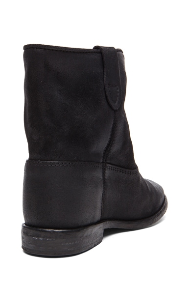 ISABEL MARANT Crisi Calfskin Velvet Boots In Black
