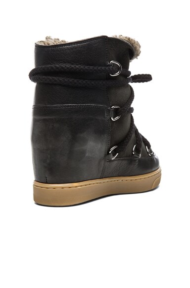 ISABEL MARANT Nowles Shearling And Leather Boots In Black
