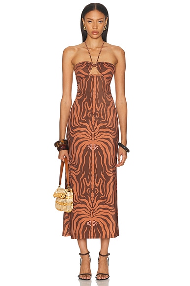 Jungle Palms Midi Dress