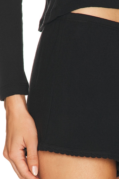 Leset Pointelle Boxer Short In Black