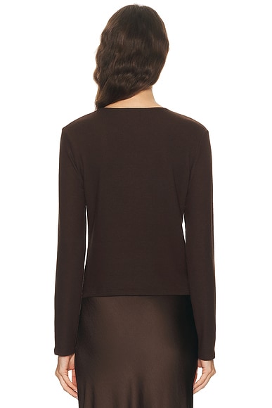 Leset Lauren Classic Cardigan In Brown