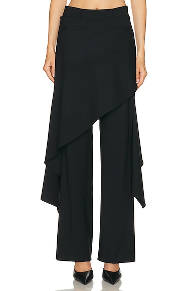 Monse Deconstructed Tailored Skirt Trouser In Black
