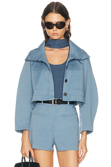 Matthew Bruch Funnel Neck Swing Jacket In Multi