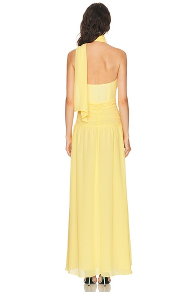 NICHOLAS Arella Deep Plunge Halter Maxi Dress | Thumbnail 3