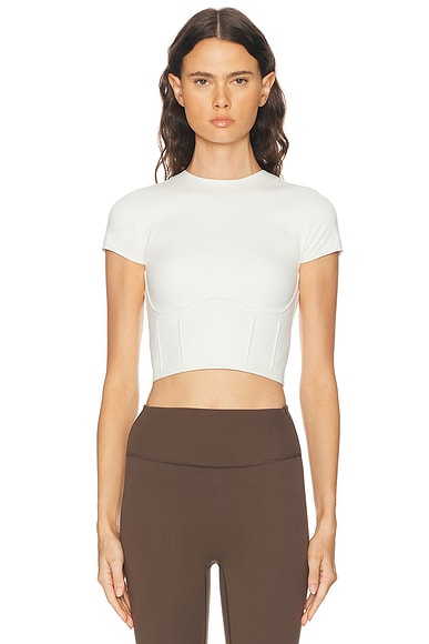 NikeSKIMS Matte Corset Short Sleeve Crop Top