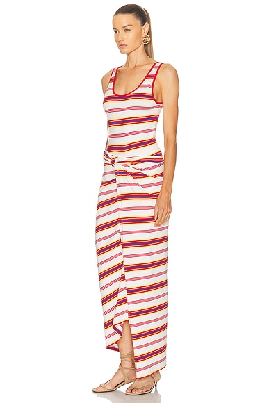 Rabanne Sleeveless Wrap Long Dress In Multi