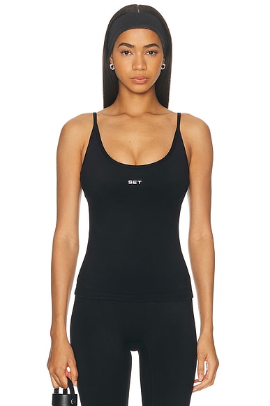 Set Active Sportbody Sporty U Tank In Black