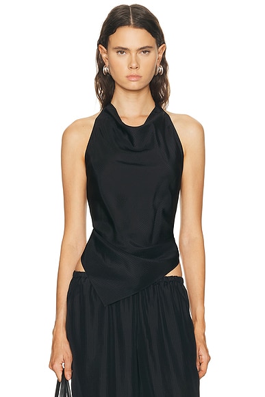 St Agni Silk Grind Halter Top In Black