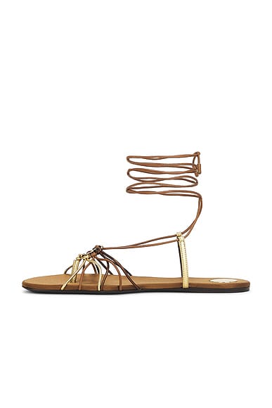 Saint Laurent Bridget Flat Sandal In Neutral