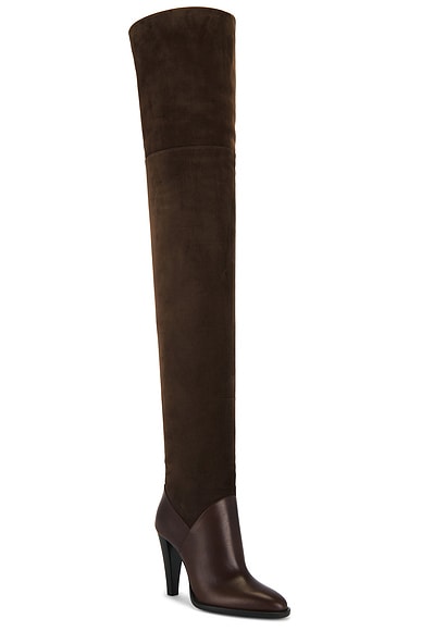 Saint Laurent Chaka Boot In Brown