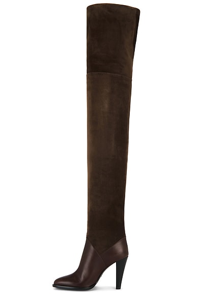 Saint Laurent Chaka Boot In Brown