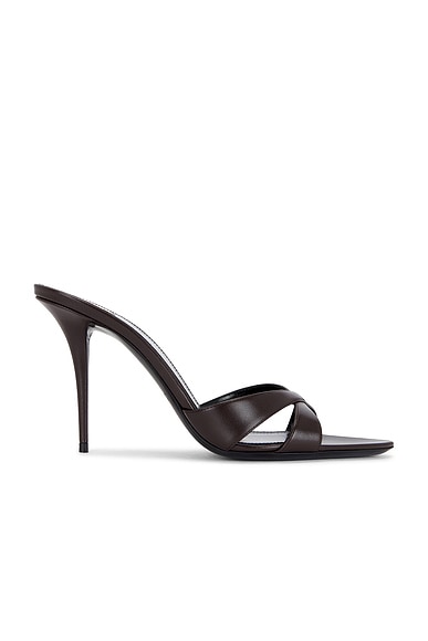 Saint Laurent Kirat Mule Sandal In Burgundy