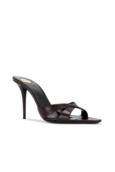 Saint Laurent Kirat Mule Sandal In Burgundy