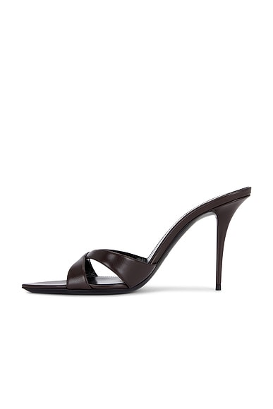 Saint Laurent Kirat Mule Sandal In Burgundy