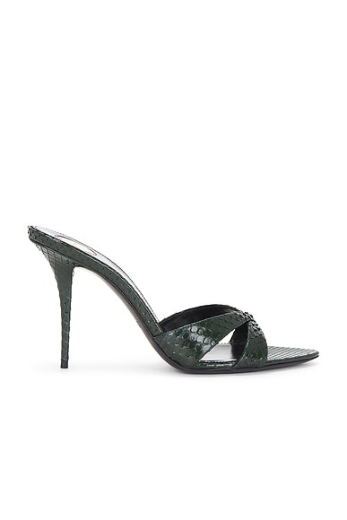 Saint Laurent Gippy Python Mule Sandal In Black