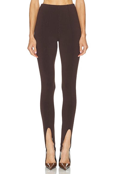Image of SEROYA Kelsey Stirrup Legging in Slate Brown - Brown. Size M (also in XS, S, L).