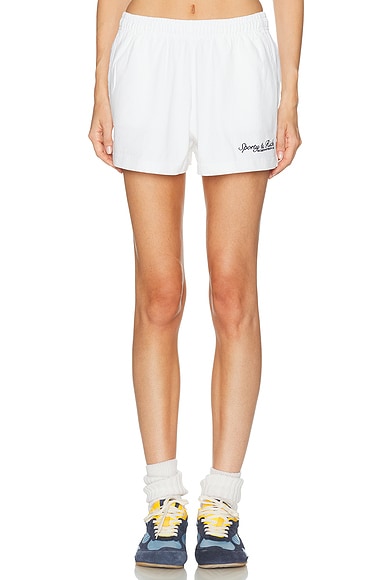 Sporty & Rich Syracuse Embroidered Disco Short